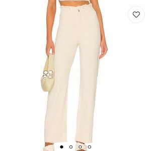 WeWoreWhat Frayed Straight Jean in Classic White 31 NEW